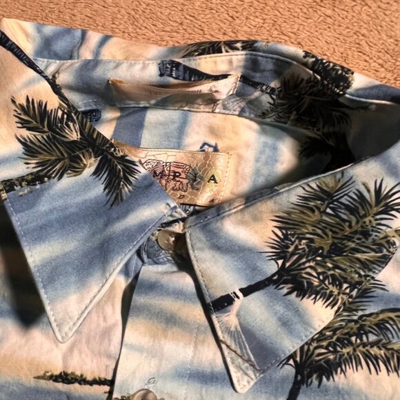 Campia Moda Men Large Cotton Button Down Hawaiian Tropical Beach Shirt (L) - Picture 5 of 8